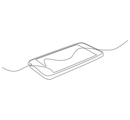 smartphone continuous line. continuous one line drawing smartphone. technology, device concept. sing
