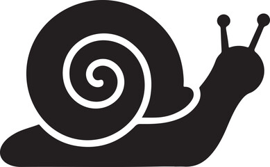 snail on a white background isolated, snail icon silhouette vector style