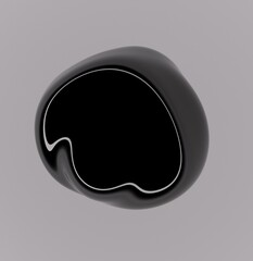 Aufkleber - 3D illustration of glossy shiny black petroleum drop on white background.