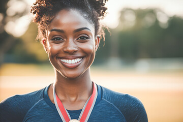 Portrait, black girl with netball and sport with smile, fitness and training for game outdoor, happy teen and ready. Exercise, athlete and African female and face, healthy and active lifestyle