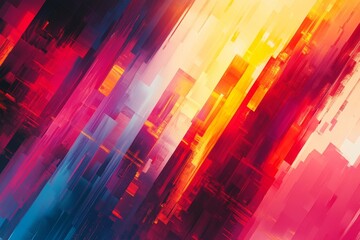 Poster - this bright and energetic abstract backdrop features vibrant colors and dynamic patterns, perfect fo