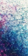 Poster - Explore an abstract network structure with a colorful background, representing data analysis and complex connections, ideal for digital projects.