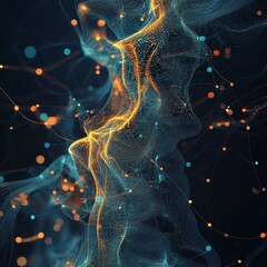 Wall Mural - Explore a stunning abstract visualization showcasing colorful data streams and network connections in a conceptual design.