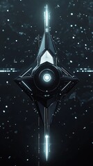 Wall Mural - futuristic space ship with a glowing eye. the image is a work of art, with a sense of mystery and wo