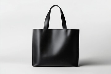 Wall Mural - Black tote bag mockup on a white background. Generative Ai