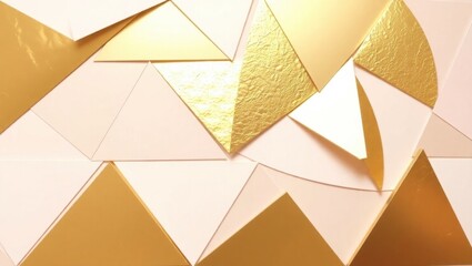 Leinwandbilder - Abstract geometric patterns merge white and gold hues creating a visually stunning composition for artistic inspiration