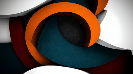 Wall Mural - Abstract 3D swirling shapes, dark background, textured design, ideal for website banners.