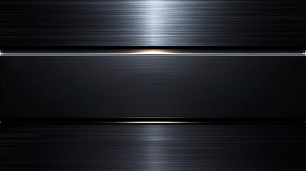 Poster - Smooth Black Stainless Steel Plate Background with Textured Finish