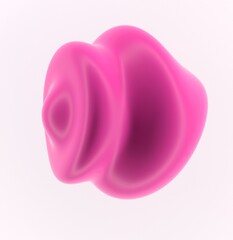 Poster - Abstract 3D illustration of a pink glossy drop on a white background. An image on the theme of biotechnology and cosmetics.