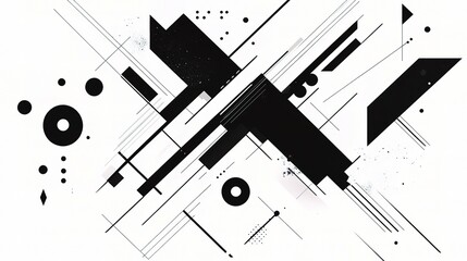 Poster - Abstract Geometric Composition with Sharp Lines and Bold Angles