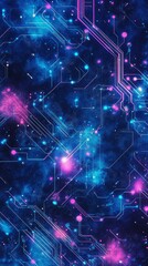 Poster - a blue and pink galaxy with a lot of stars. the stars are in different sizes and are scattered throu