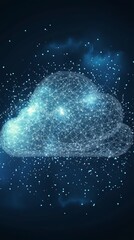 Poster - futuristic network cloud concept with data connections on dark background for technology and innovat