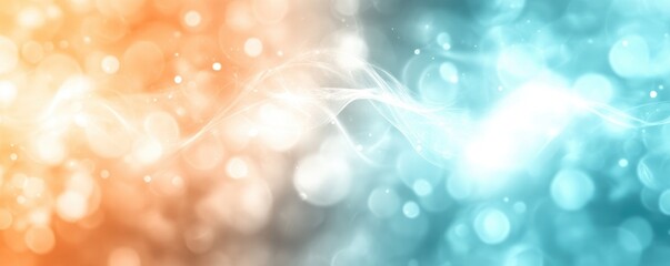 Abstract bokeh background with orange and blue hues