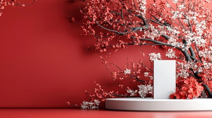 Poster - Elegant Vase Containing Lush Green Tree Evoking Tranquility and Nature's Beauty in a Contemporary Interior Setting