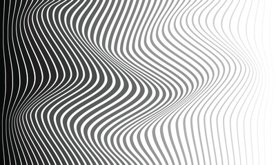 abstract black white gradient style wave line pattern suitable for background.