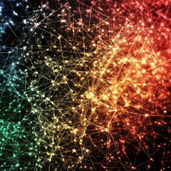 Poster - Abstract Web of Interconnected Data Points in Vibrant Colors Showcasing Digital Networks and Connections