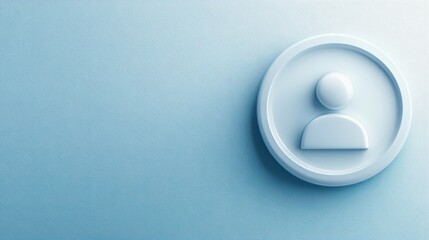 Poster - White button icon with person symbol, user profile and account access interface design