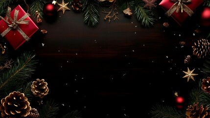 Wall Mural - Elegant Winter Ornaments Create a Magical Holiday Atmosphere