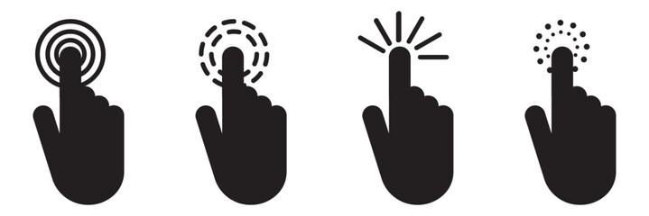 Fototapete - Hand cursor icon set