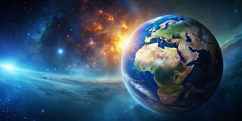 Wall Mural - Stunning Globe in Space: Cosmic View with Copy Space for Text