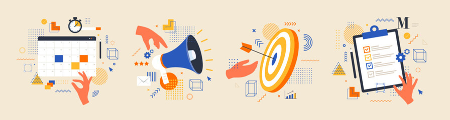 Wall Mural - modern illustration marketing