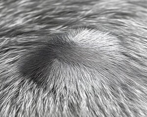 Close-up of grey animal fur texture.