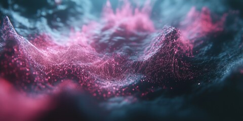 Poster - Discover an abstract digital network scene filled with vibrant colors and dynamic patterns, showcasing the interplay of data and fluid motion.