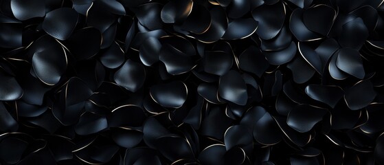 Poster - A close up of black petals with gold accents