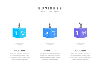 Wall Mural - infographic elements template, business concept timeline 3 steps. cubic. can be used for workflow la