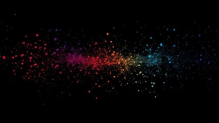 Poster - Neon Connected Dots Silhouette with Dark Background Displaying Big Data Visualization for Creative Projects