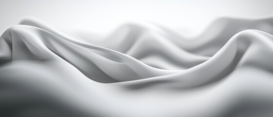 Poster - A white fabric with a wave pattern