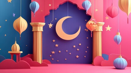 Wall Mural - Ramadan Lanterns: Lanterns with 