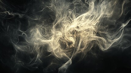 Poster - Ethereal Smoke Swirls in Dark Background for Abstract Art Use