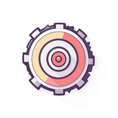 Poster - Abstract Gear Wheel Design with Concentric Circles
