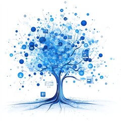 Poster - Abstract Tree Representing Digital Technology And Data