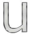 © Robert Sobucki - silver metal font letter u 3d with mesh inside