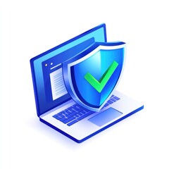 Poster - Secure Laptop Protected By A Digital Shield