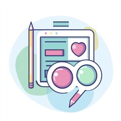 Poster - Webpage Design Featuring Heart and Color Palette