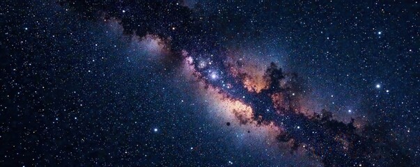 Wall Mural - Inky blackness, countless stars, faint nebulae, dark, infinite