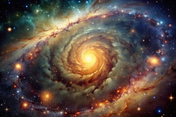 Wall Mural - Vintage Space: Cosmic Nebulae and Galaxies - Retro Sci-Fi Background