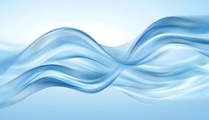 Poster - Blue background with smooth waves, a simple and elegant design