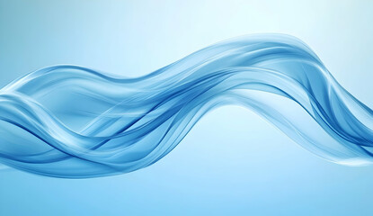 Poster - Blue background with smooth waves, a simple and elegant design