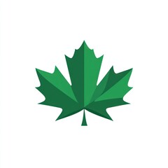 Wall Mural - A stylized green maple leaf design