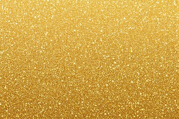 Poster - Glittering golden texture with scattered sparkles on a vibrant yellow background.