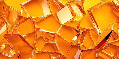 Wall Mural - orange abstract wallpaper design glass shatters