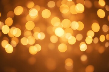 Aufkleber - Abstract golden bokeh lights on a soft warm background, creating a festive and glowing atmosphere.