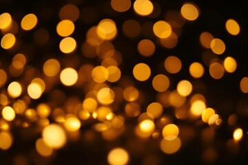 Aufkleber - Abstract golden bokeh lights on dark background creating a warm, festive and elegant ambiance.