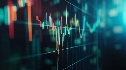Aufkleber - Colorful lines representing cryptocurrency values fluctuate on a digital screen, providing insights into market behavior and potential investment strategies