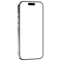 Wall Mural - natural titanium smart phone 16 mockup template. transparent png. blank screen. frame only