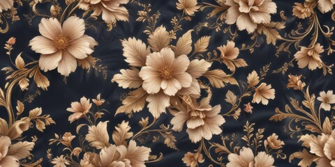 Wall Mural - Delicate floral patterns on a seamless royal background,  elegant, royal